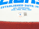 Sam LaPorta Autographed Detroit Lions White Logo Football Beckett BAS Witness Stock #225896