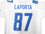 Detroit Lions Sam LaPorta Autographed White Jersey Beckett BAS Witness Stock #225900