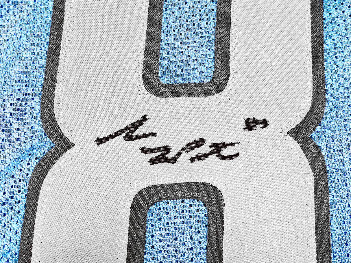Detroit Lions Sam LaPorta Autographed Blue Jersey Beckett BAS Witness Stock #225898