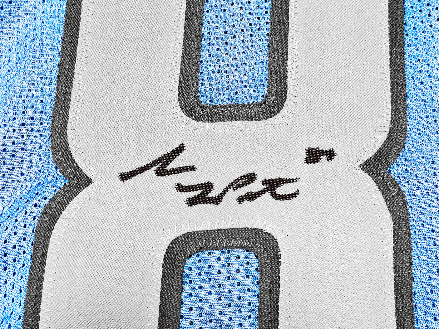 Detroit Lions Sam LaPorta Autographed Blue Jersey Beckett BAS Witness Stock #225898