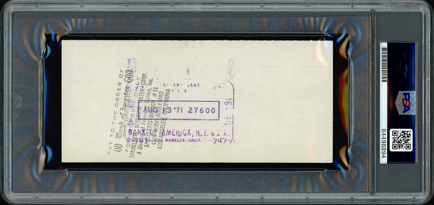 Bill Russell Autographed 3x6 Check Boston Celtics PSA/DNA Stock #239746