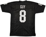 Oakland Raiders Ray Guy Autographed Black Jersey "HOF '14" Beckett BAS QR Stock #212446