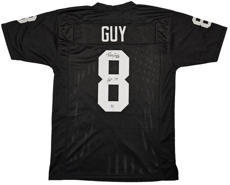 Oakland Raiders Ray Guy Autographed Black Jersey "HOF '14" Beckett BAS QR Stock #212446