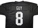 Oakland Raiders Ray Guy Autographed Black Jersey "HOF '14" Beckett BAS QR Stock #212446