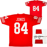 San Francisco 49ers Brent Jones Autographed Red Jersey PSA/DNA Stock #212449
