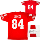 San Francisco 49ers Brent Jones Autographed Red Jersey PSA/DNA Stock #212449