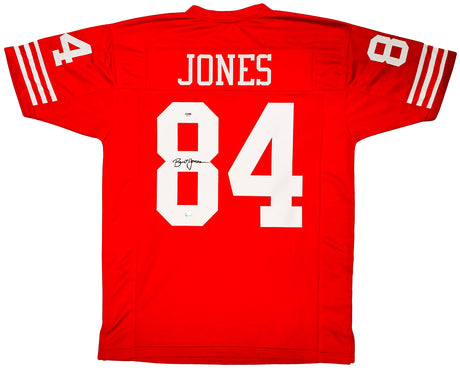 San Francisco 49ers Brent Jones Autographed Red Jersey PSA/DNA Stock #212449