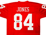 San Francisco 49ers Brent Jones Autographed Red Jersey PSA/DNA Stock #212449