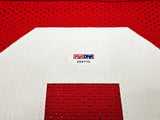 San Francisco 49ers Brent Jones Autographed Red Jersey PSA/DNA Stock #212449
