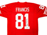 San Francisco 49ers Russ Francis Autographed Red Jersey PSA/DNA Stock #212447