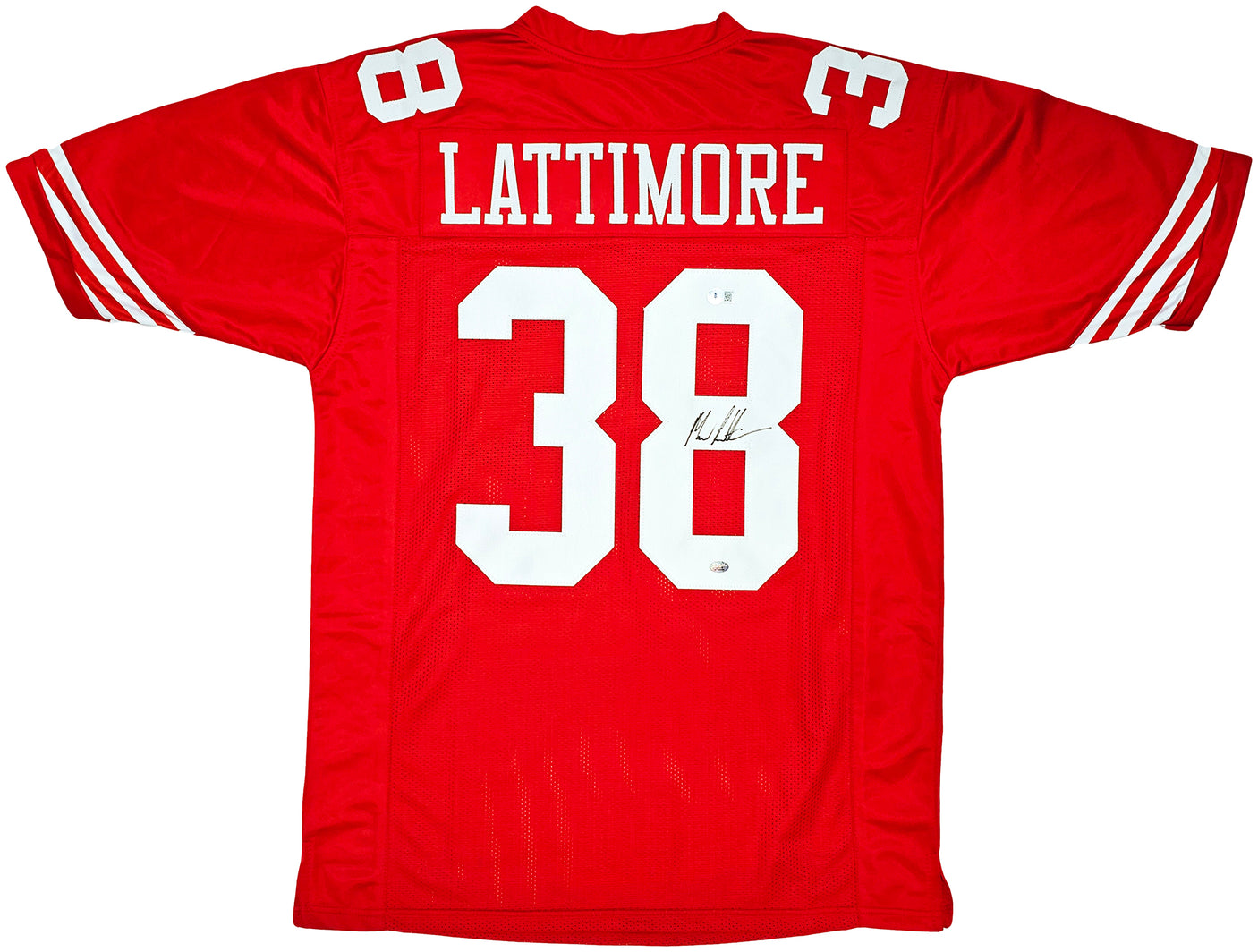 San Francisco 49ers Marcus Lattimore Autographed Red Jersey Beckett BAS QR Stock #212445