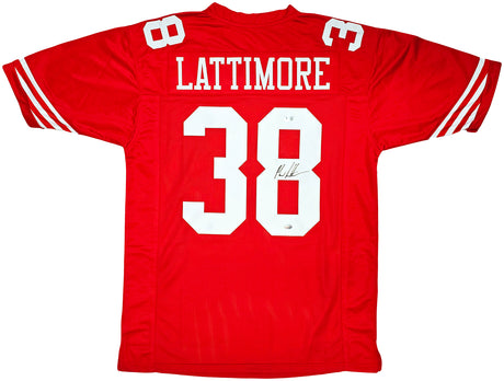 San Francisco 49ers Marcus Lattimore Autographed Red Jersey Beckett BAS QR Stock #212445