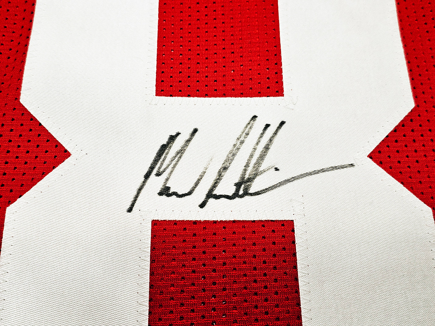 San Francisco 49ers Marcus Lattimore Autographed Red Jersey Beckett BAS QR Stock #212445