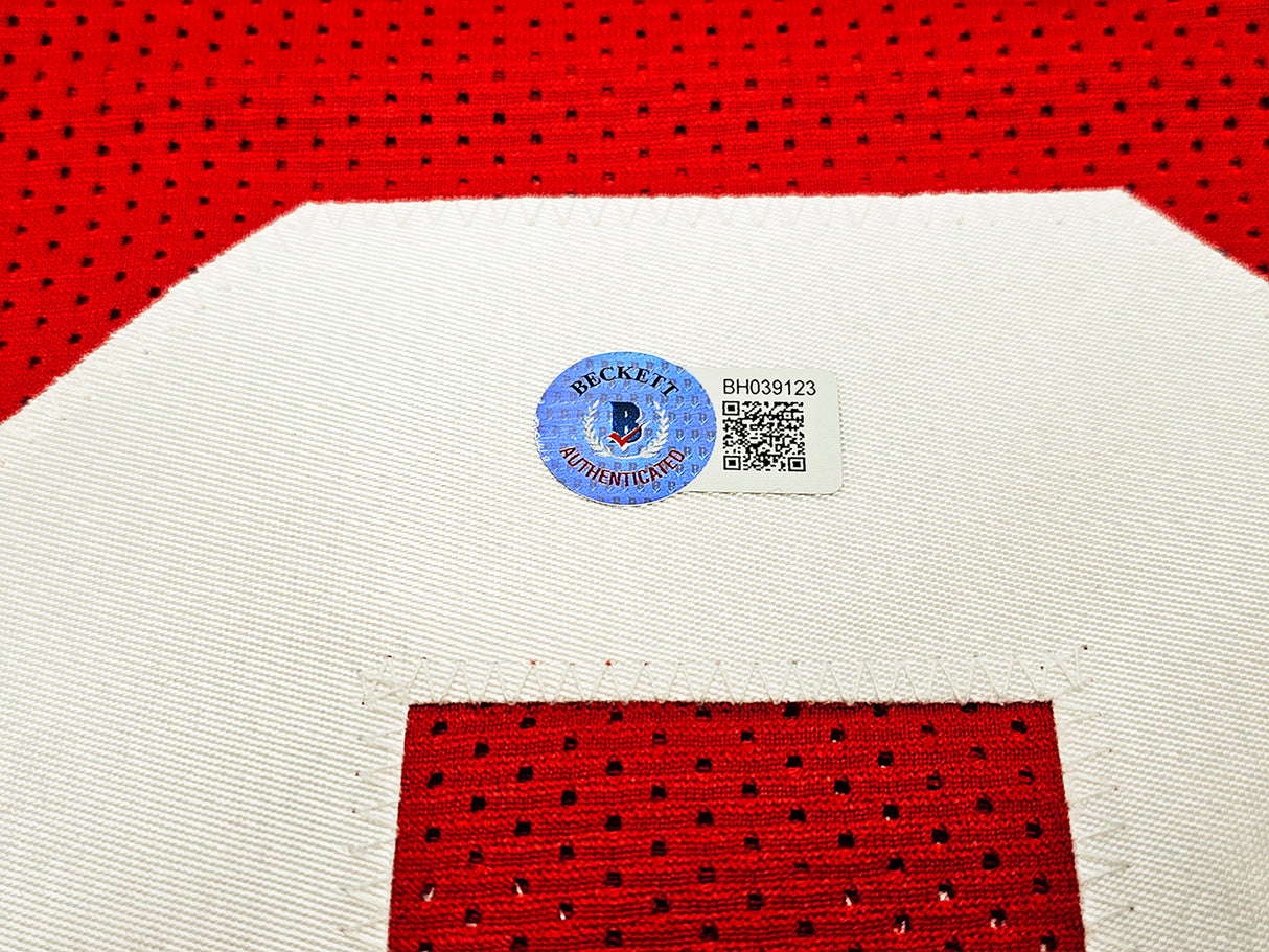 San Francisco 49ers Marcus Lattimore Autographed Red Jersey Beckett BAS QR Stock #212445