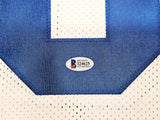 Dallas Cowboys Alvin Harper Autographed White Jersey Beckett BAS Witness Stock #212452