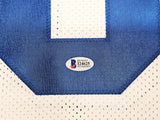Dallas Cowboys Alvin Harper Autographed White Jersey Beckett BAS Witness Stock #212452