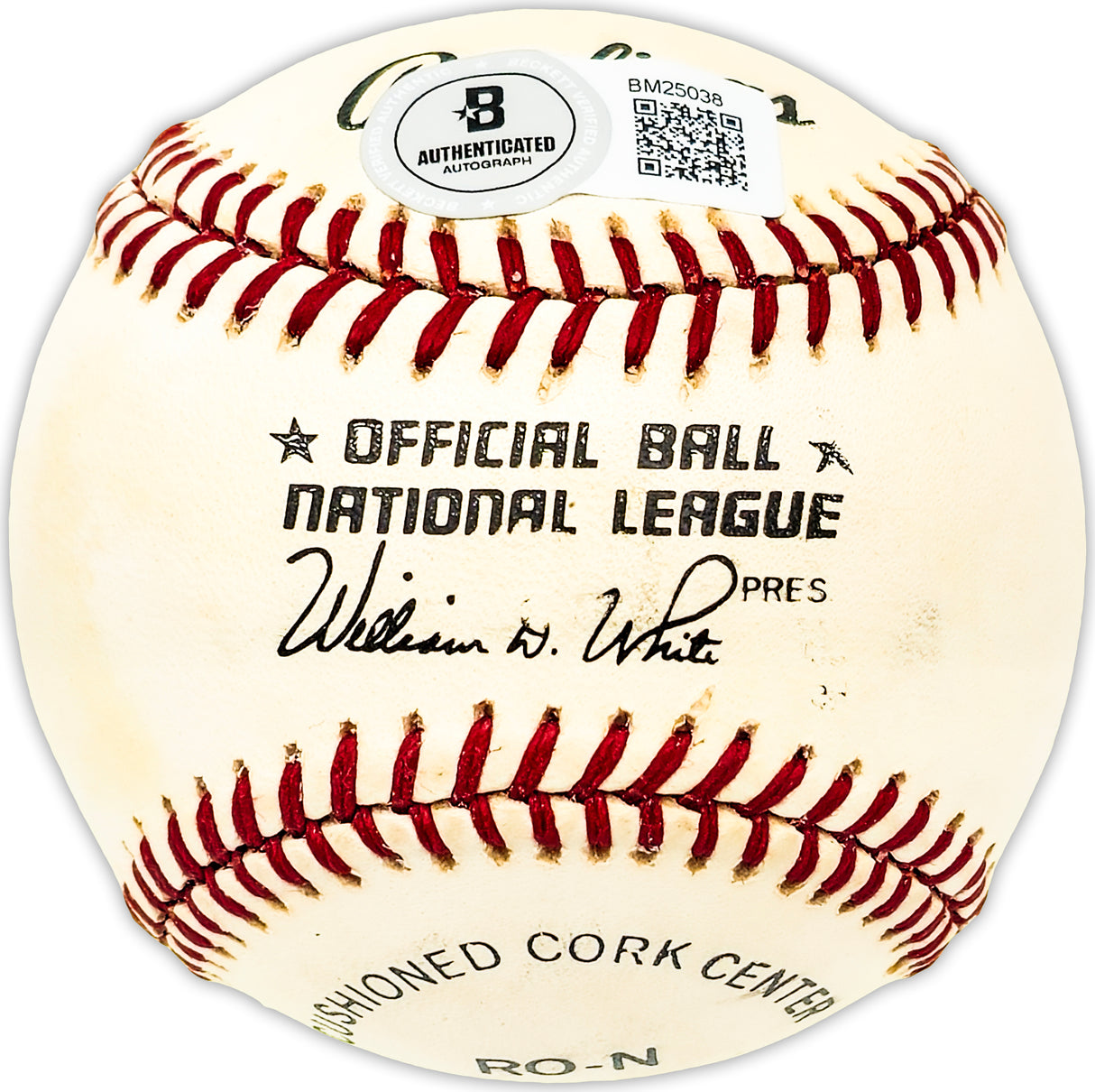 Frank Hoerst Autographed Official NL Baseball Philadelphia Phillies Beckett BAS QR #BM25038