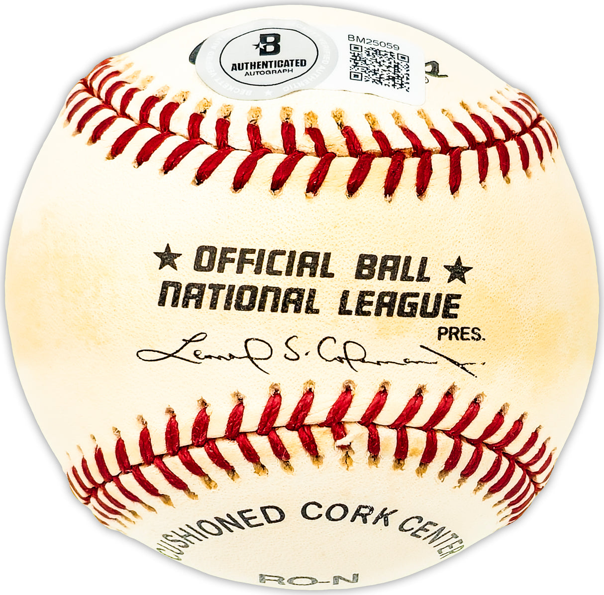 Stu Miller Autographed Official NL Baseball San Francisco Giants, Baltimore Orioles Beckett BAS QR #BM25059