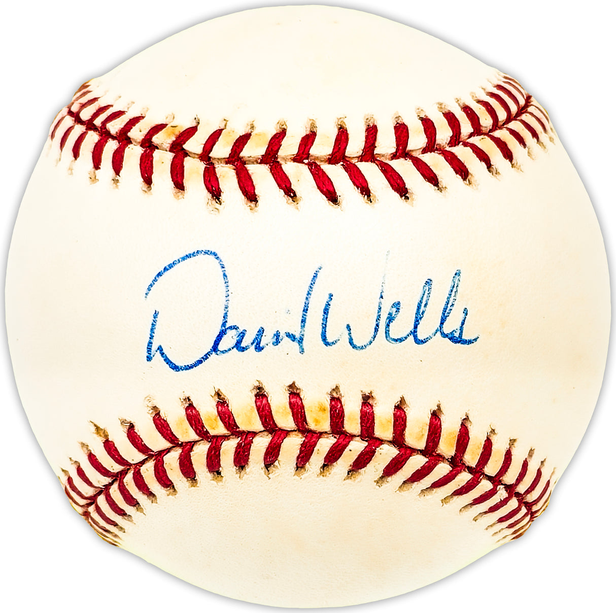 David Wells Autographed Official MLB Baseball Yankees, Blue Jays Beckett BAS QR #BM25075