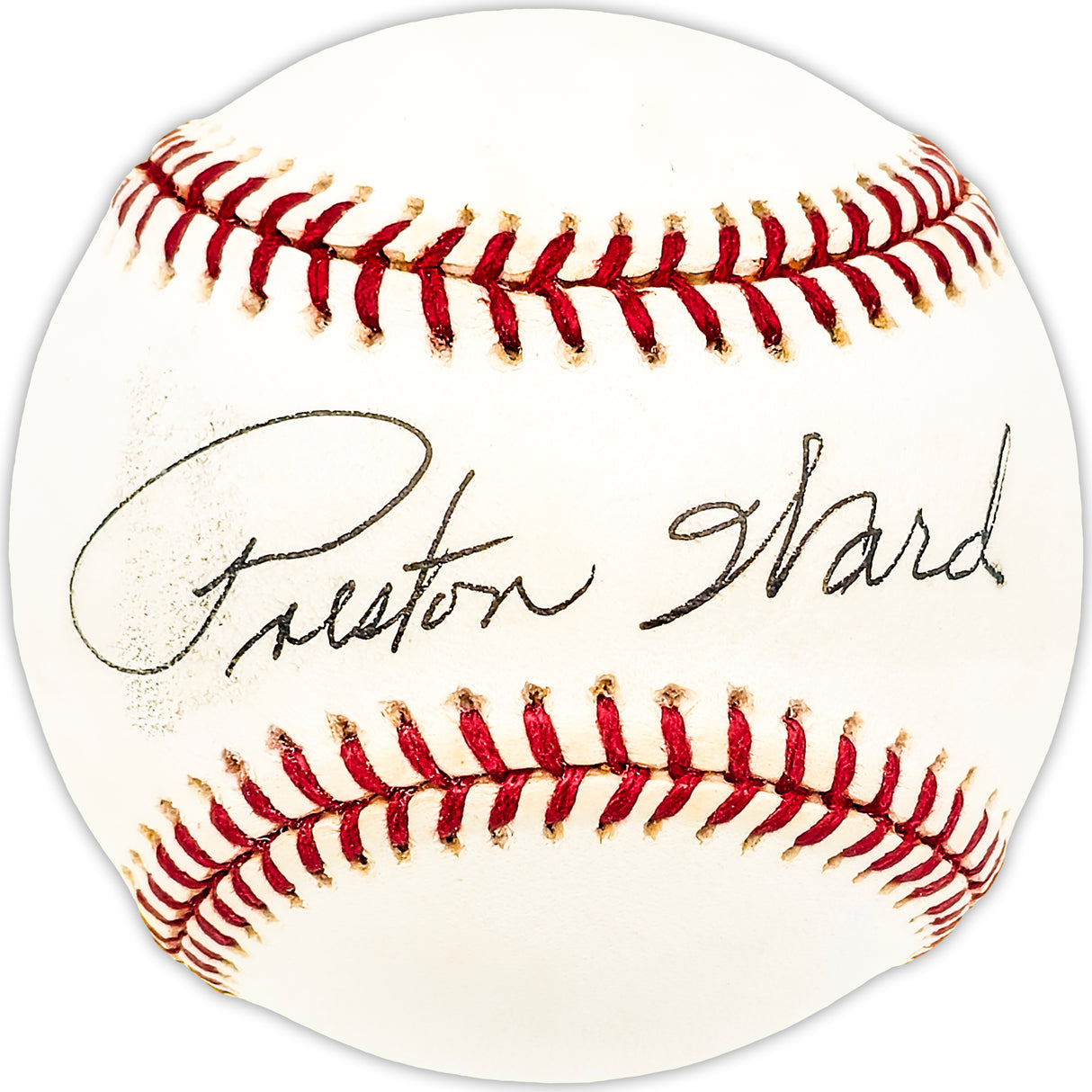 Preston Ward Autographed Official NL Baseball Los Angeles Dodgers, Chicago Cubs Beckett BAS QR #BM25081