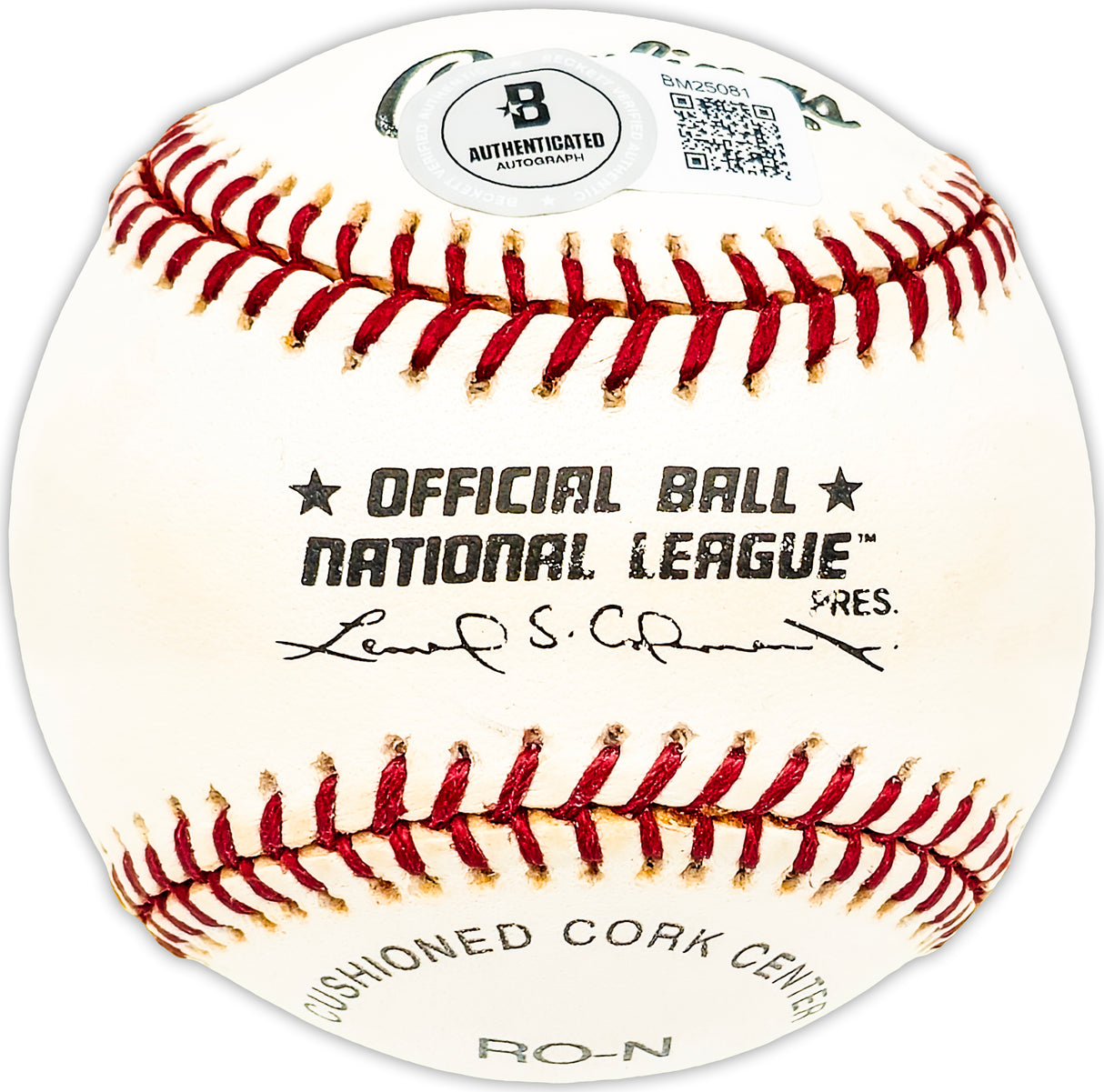 Preston Ward Autographed Official NL Baseball Los Angeles Dodgers, Chicago Cubs Beckett BAS QR #BM25081