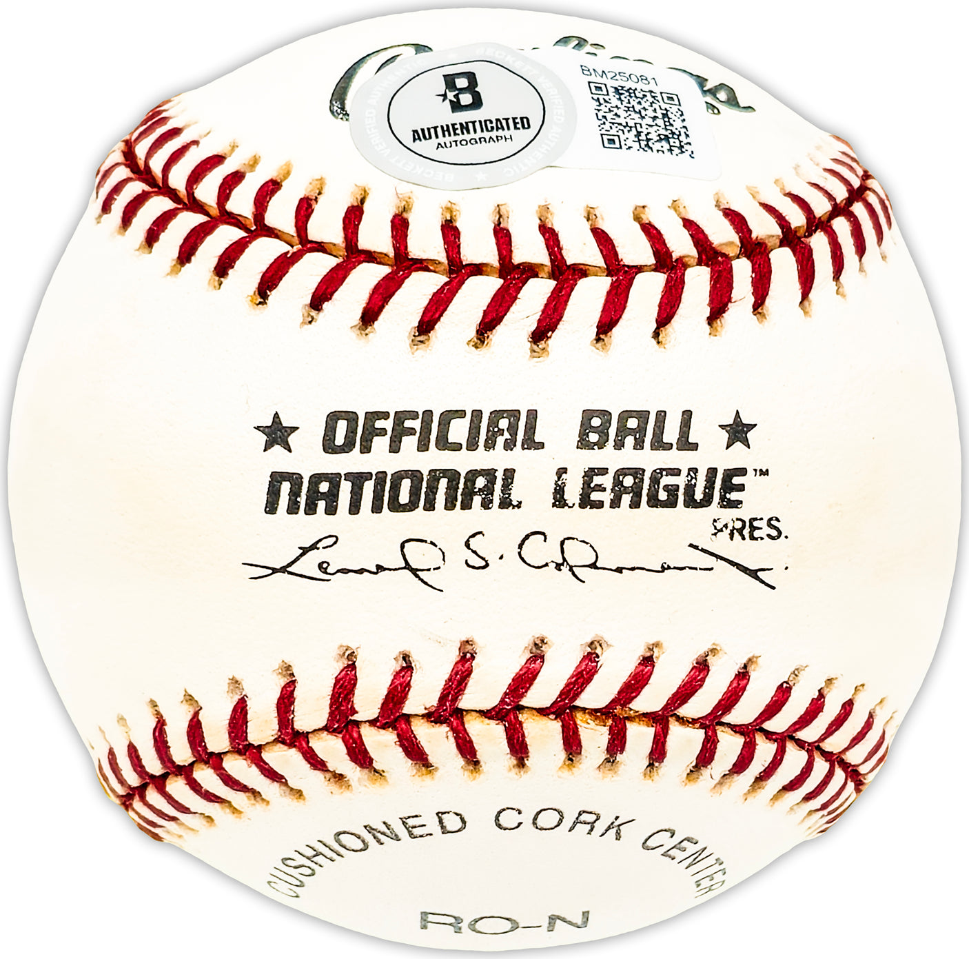Preston Ward Autographed Official NL Baseball Los Angeles Dodgers, Chicago Cubs Beckett BAS QR #BM25081