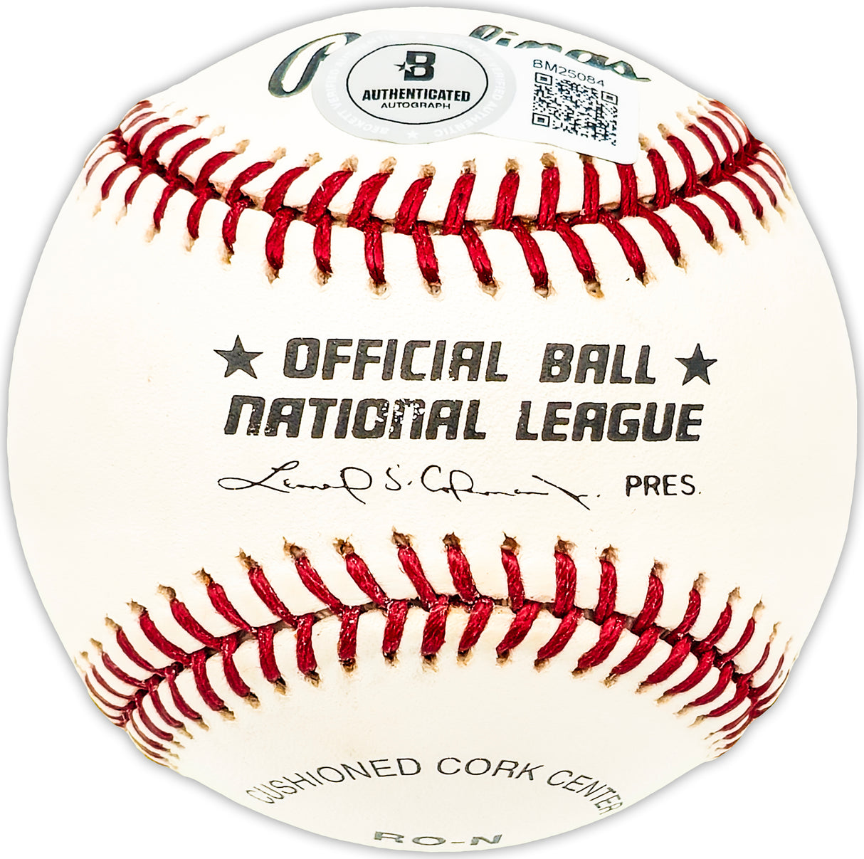 Glen Hobbie Autographed Official NL Baseball Chicago Cubs Beckett BAS QR #BM25084