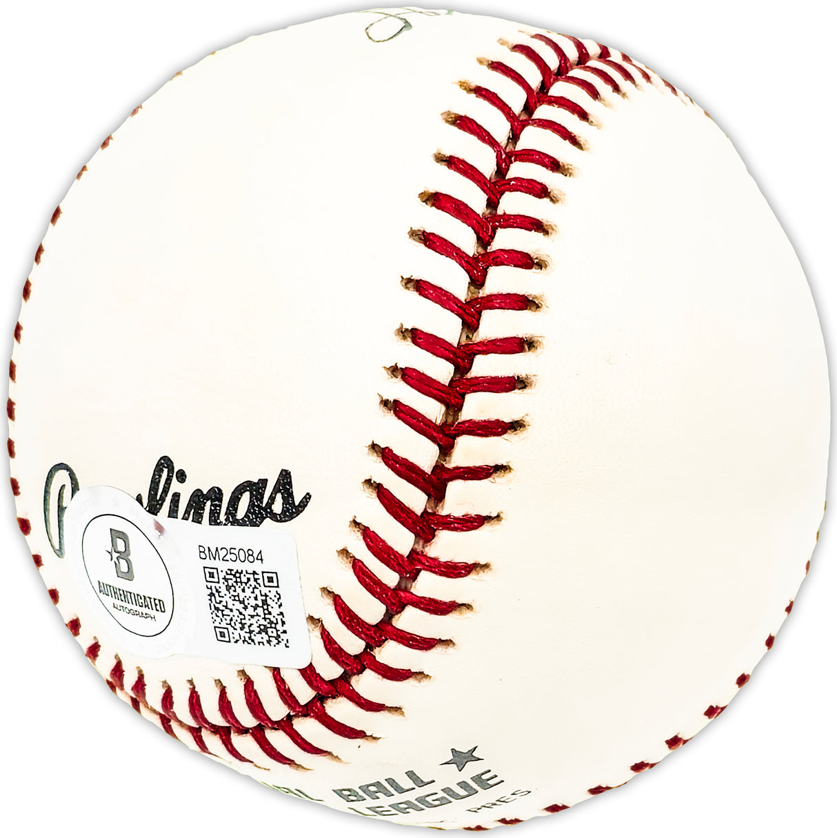 Glen Hobbie Autographed Official NL Baseball Chicago Cubs Beckett BAS QR #BM25084