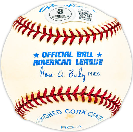 Pete Gray Autographed Official AL Baseball St. Louis Browns Beckett BAS QR #BM25098