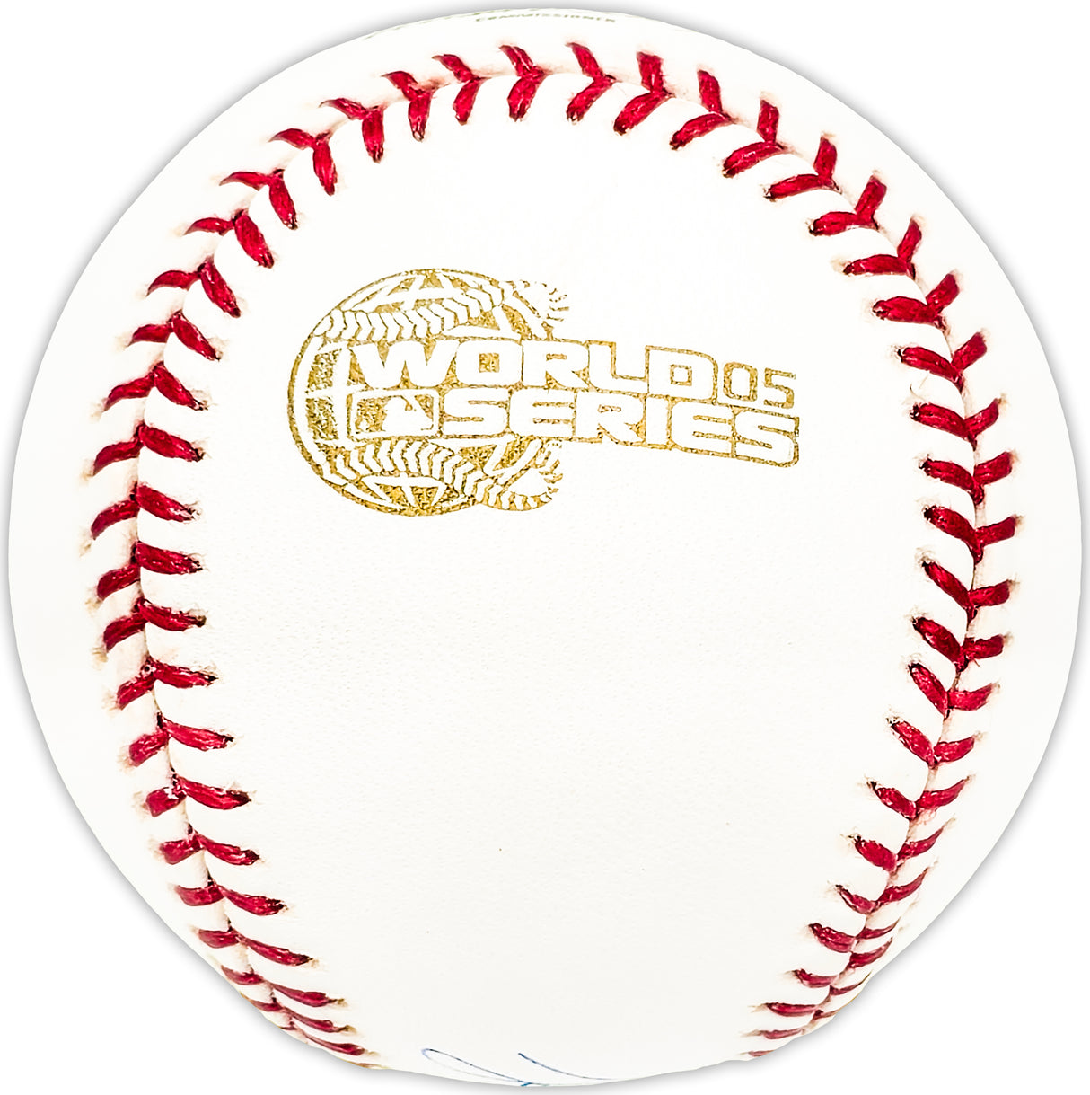 Jose Contreras Autographed Official 2005 World Series Logo MLB Baseball Chicago White Sox Beckett BAS QR #BM25101