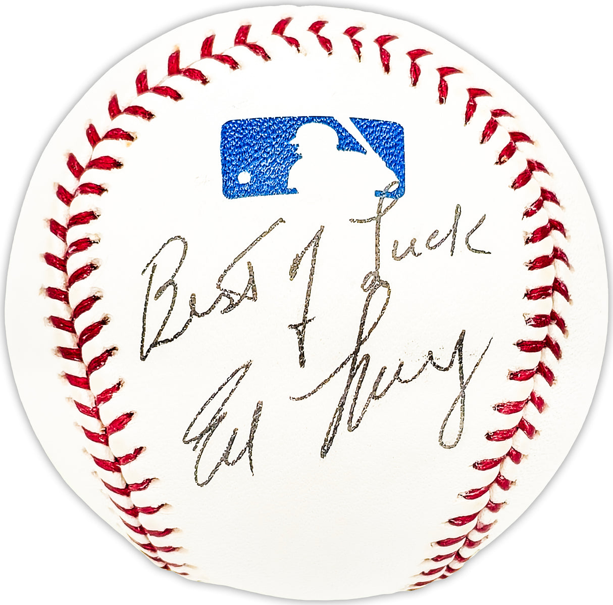 Ed Levy Autographed Official MLB Baseball New York Yankees "Best of Luck" Beckett BAS QR #BM25106