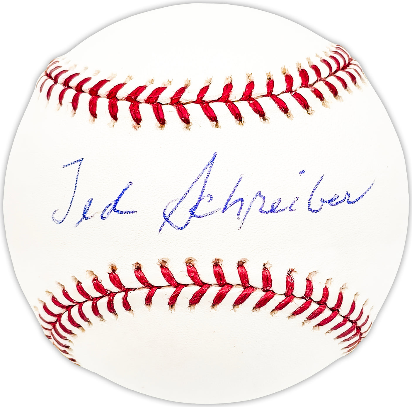 Ted Schreiber Autographed Official MLB Baseball New York Mets Beckett BAS QR #BM25118