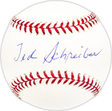 Ted Schreiber Autographed Official MLB Baseball New York Mets Beckett BAS QR #BM25118