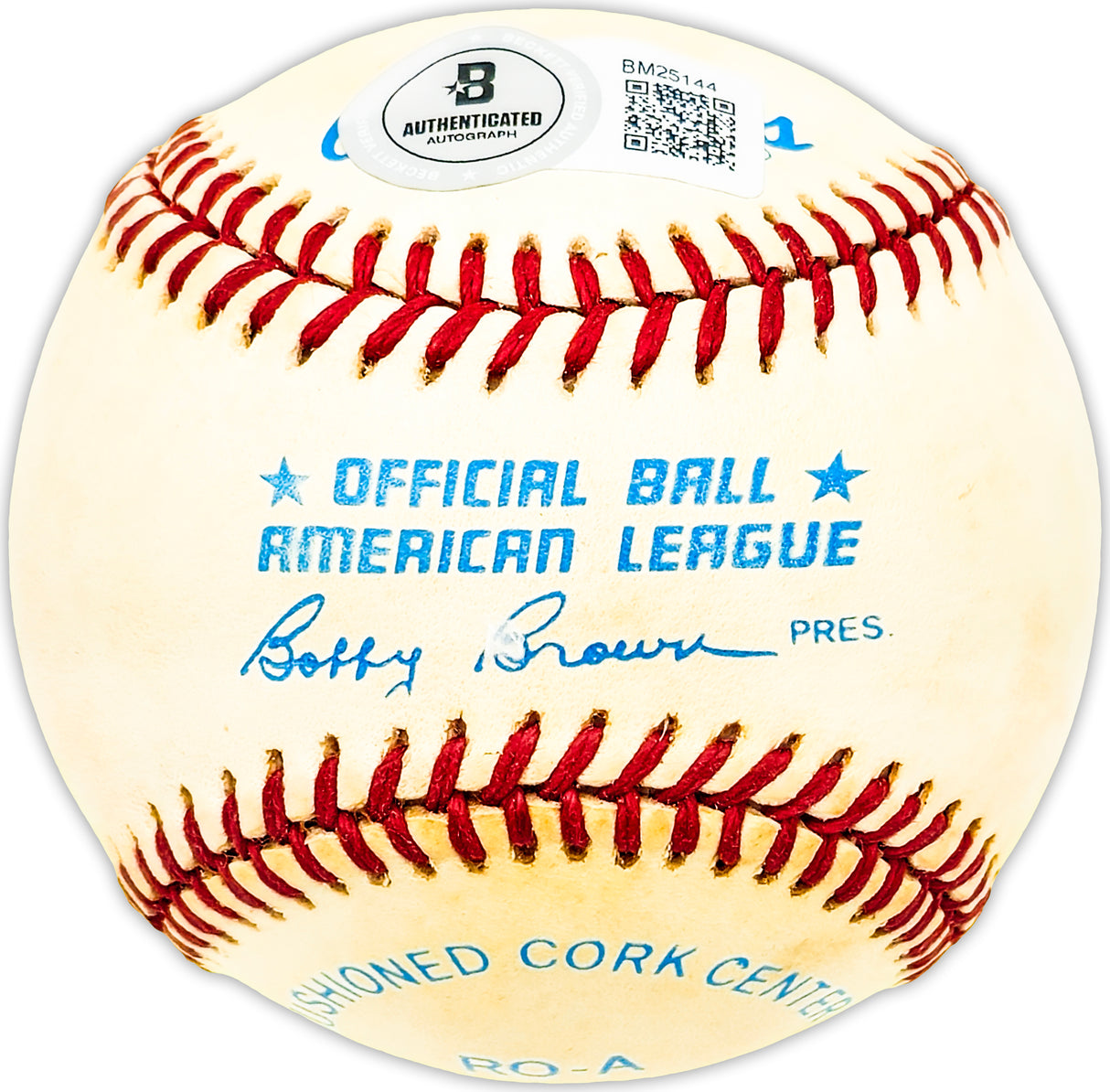 Jimmie Reese Autographed Official AL Baseball California Angels Beckett BAS QR #BM25144