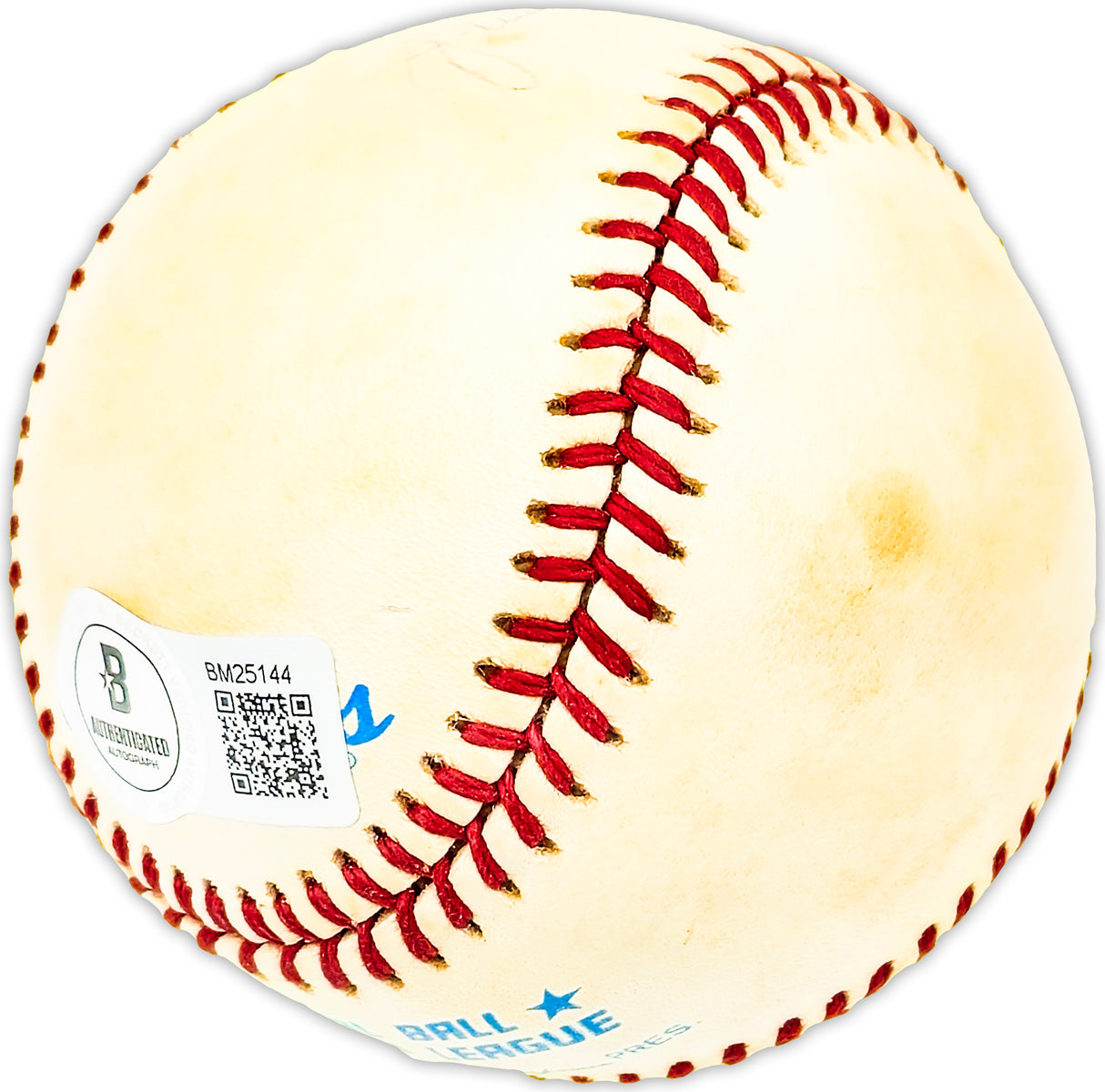 Jimmie Reese Autographed Official AL Baseball California Angels Beckett BAS QR #BM25144