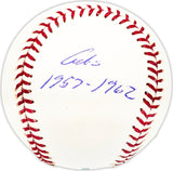 Bob Anderson Autographed Official MLB Baseball Chicago Cubs "Cubs 1957-62" Beckett BAS QR #BM25148
