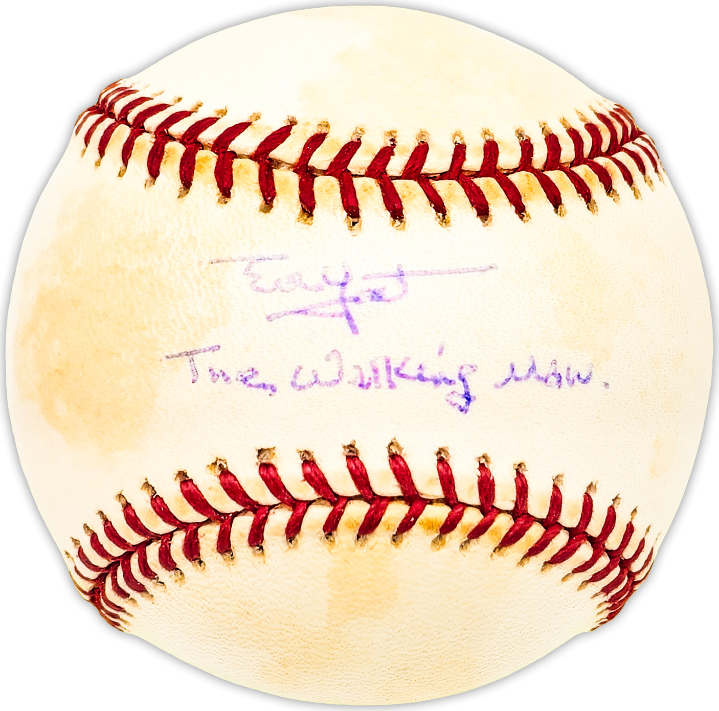 Ed Yost Autographed Official MLB Baseball New York Mets "The Walking Man" Beckett BAS QR #BM25156