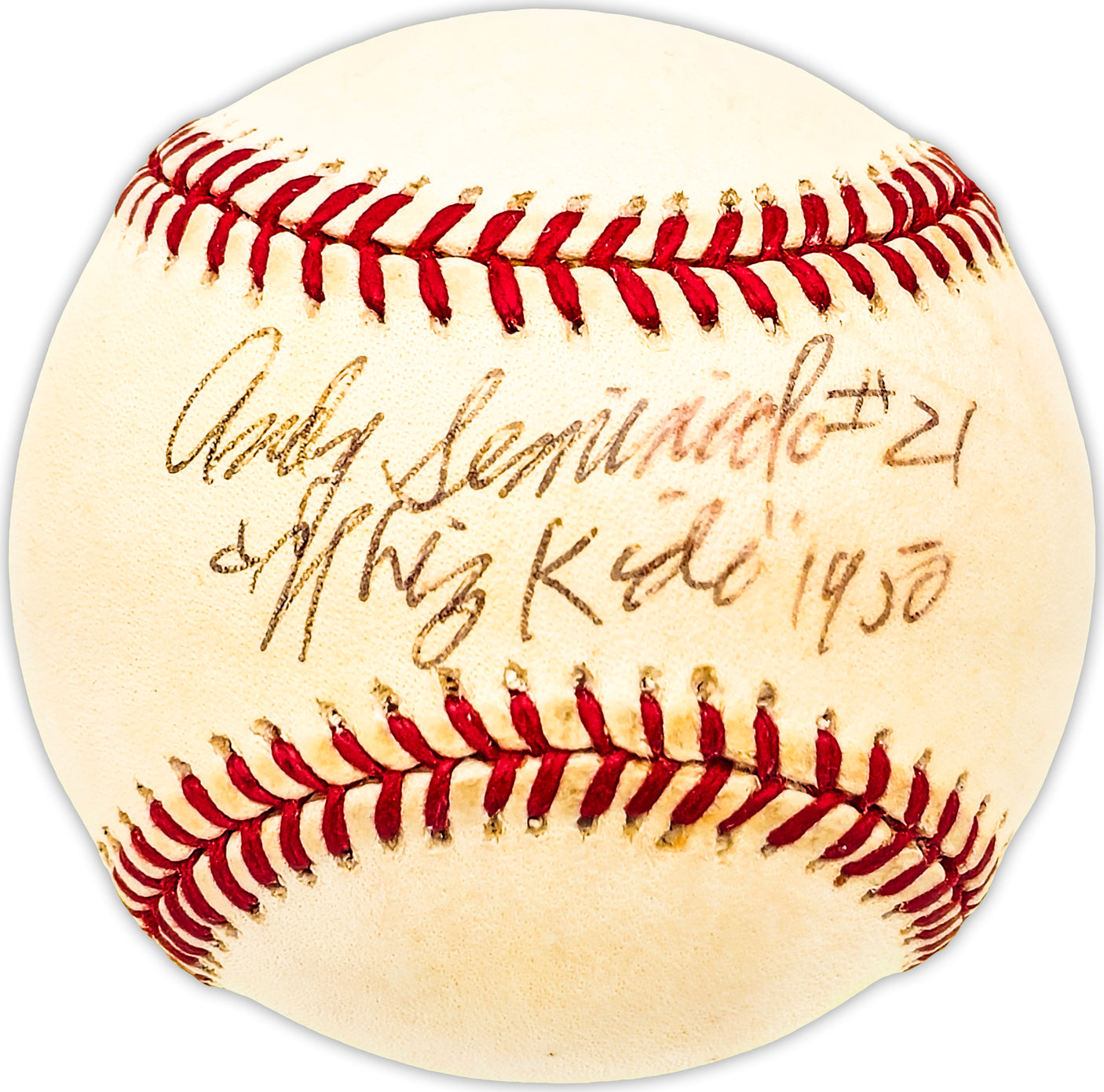Andy Seminick Autographed Official NL Baseball Philadelphia Phillies "Whiz Kids 1950" Beckett BAS QR #BM25161
