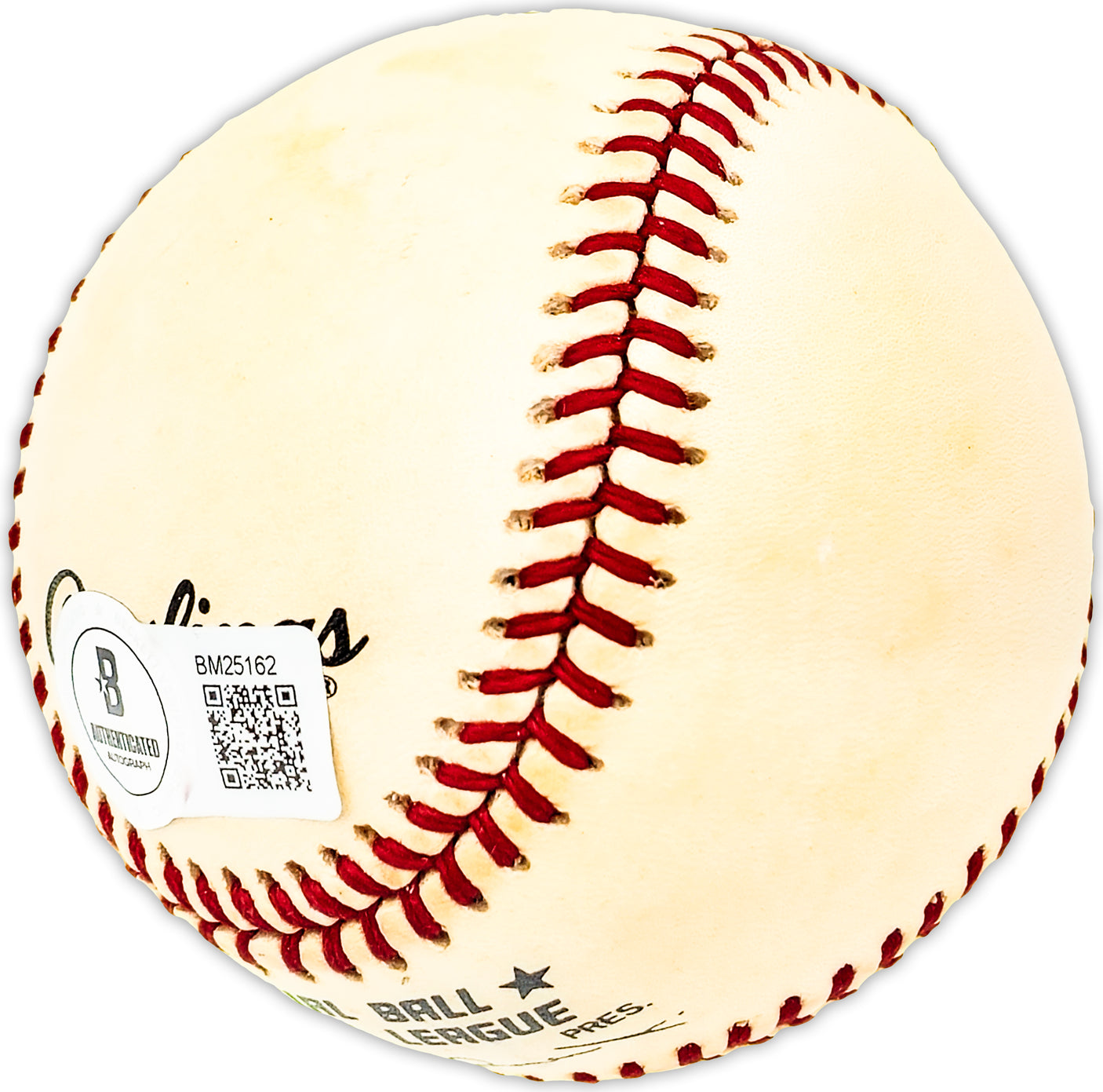 Carl Warwick Autographed Official NL Baseball St. Louis Cardinals Beckett BAS QR #BM25162