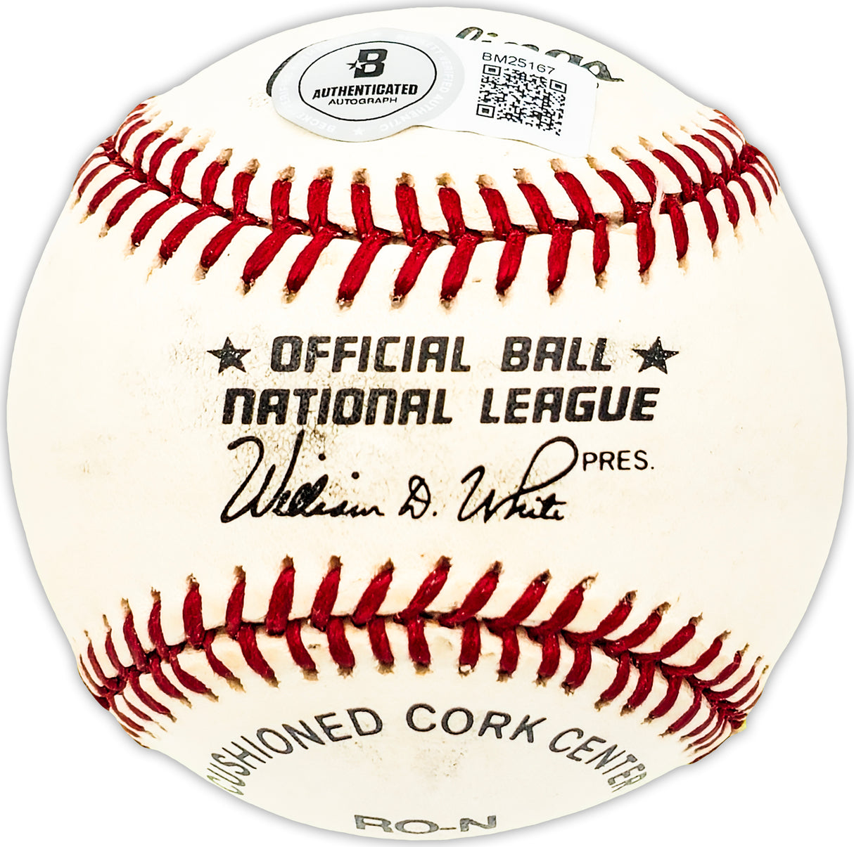 Gail Harris Autographed Official NL Baseball New York Giants Beckett BAS QR #BM25167