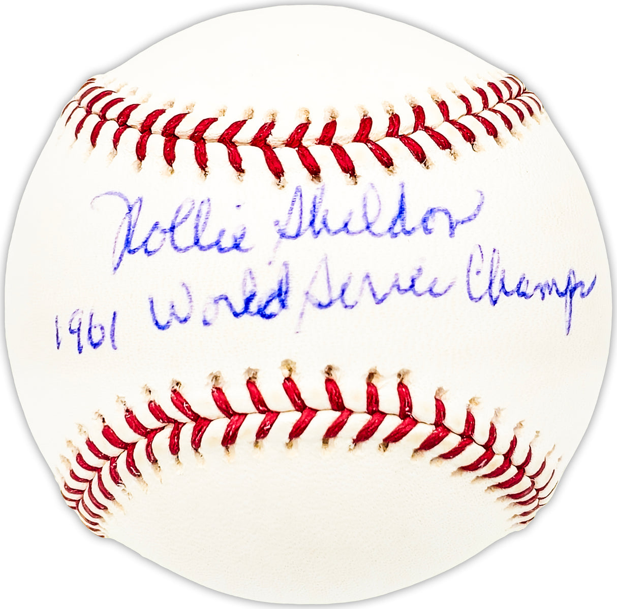 Rollie Sheldon Autographed Official MLB Baseball New York Yankees "1961 World Series Champs" Beckett BAS QR #BM25168
