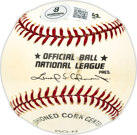 Jack Dittmer Autographed Official NL Baseball Milwaukee Braves Beckett BAS QR #BM25173