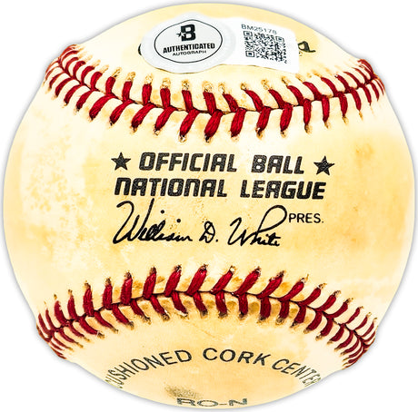 Stan Palys Autographed Official NL Baseball Philadelphia Phillies Beckett BAS QR #BM25178