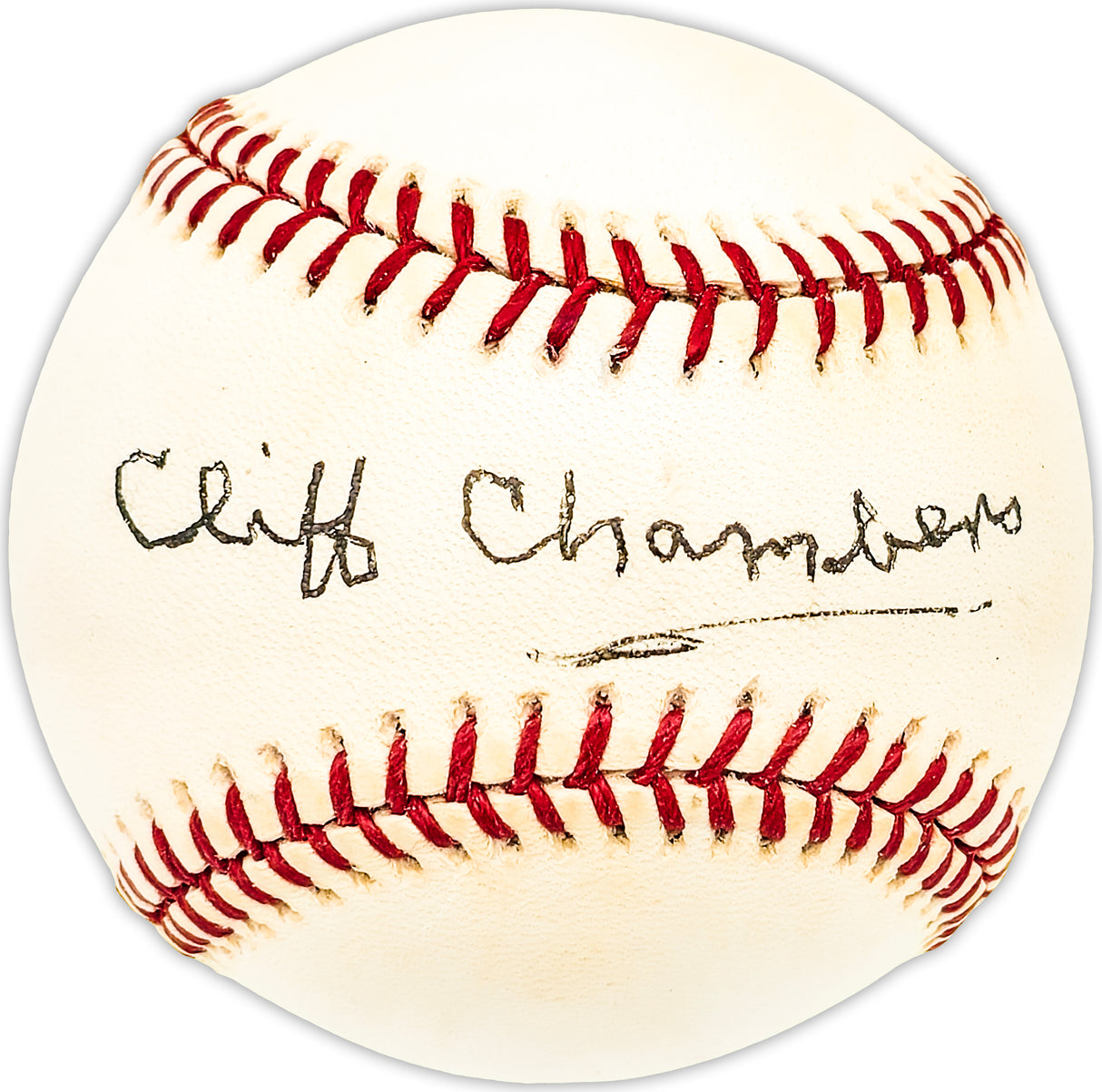 Cliff Chambers Autographed Official NL Baseball St. Louis Cardinals Beckett BAS QR #BM25211
