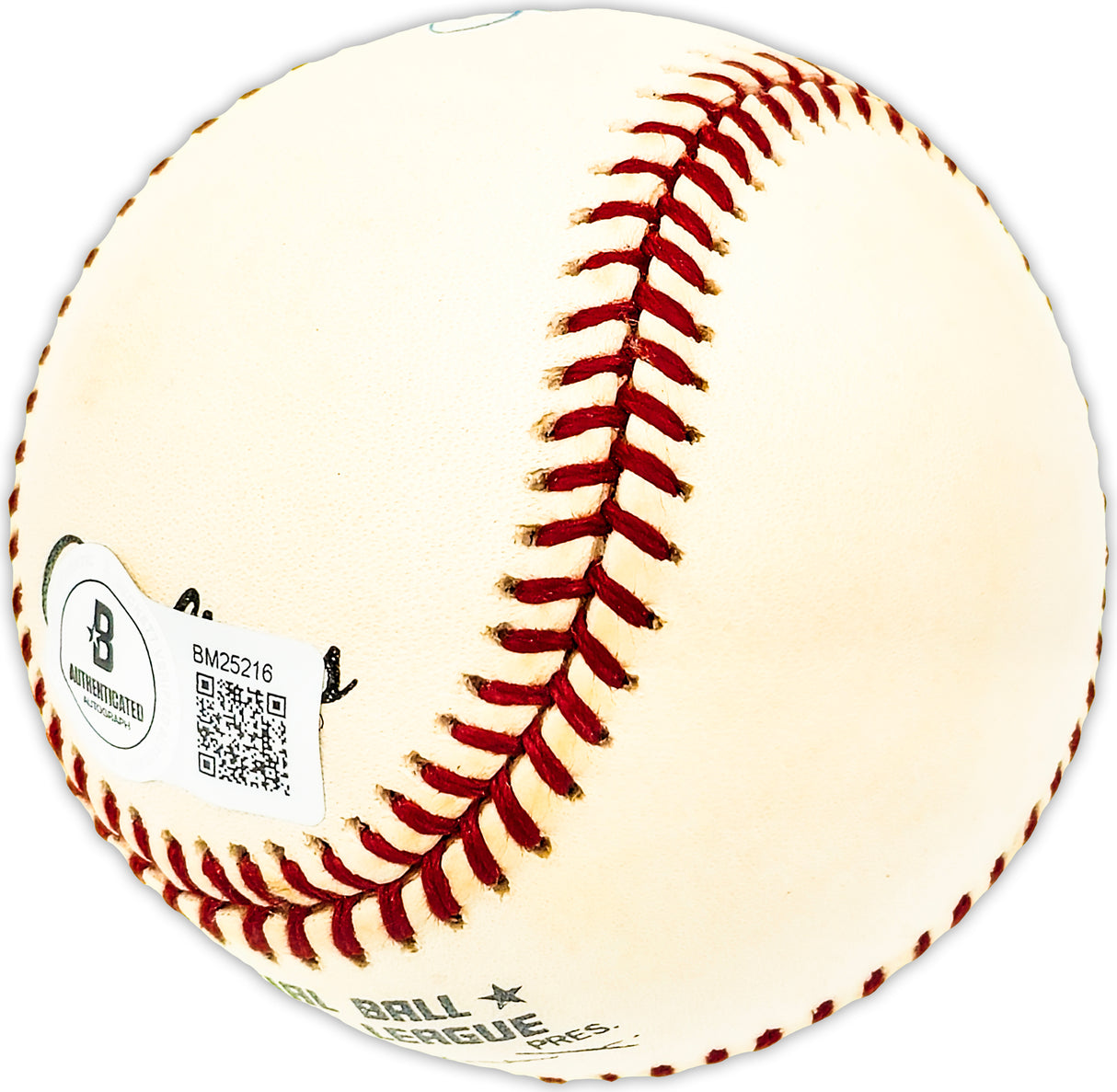 Charlie Sands Autographed Official NL Baseball New York Yankees, Pittsburgh Pirates Beckett BAS QR #BM25216