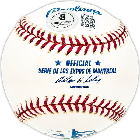 Ruben Amaro Sr. Autographed Official MLB Expos Logo Baseball Philadelphia Phillies Beckett BAS QR #BM25218