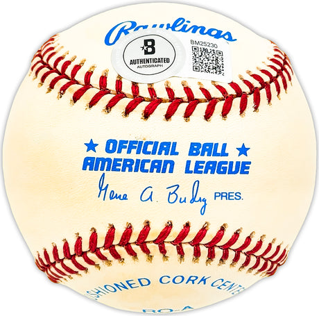 Frank Bolling Autographed Official AL Baseball Detroit Tigers, Atlanta Braves Beckett BAS QR #BM25230