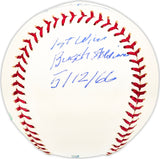 Don Dennis Autographed Official MLB Baseball St. Louis Cardinals "1st Win Busch Stadium 5/12/66" Beckett BAS QR #BM25259