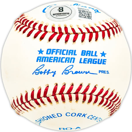 Bill Miller Autographed Official AL Baseball New York Yankees Beckett BAS QR #BM25275