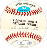 Tug McGraw Autographed Official NL Baseball Philadelphia Phillies, New York Mets Beckett BAS QR #BM25474